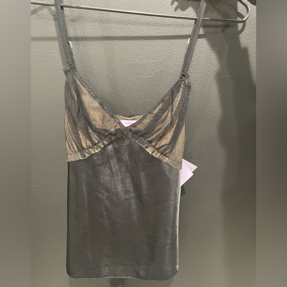 Vera Wang Black and Cream Sheer Camisole